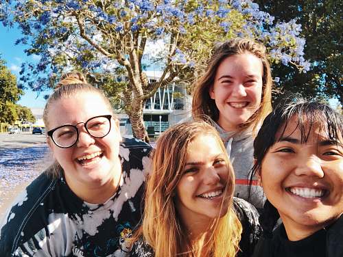 person four girl smiling outdoor face