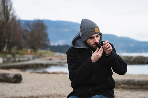 person man in black hoodie photo