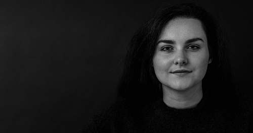 black-and-white grayscale photography of woman portrait face