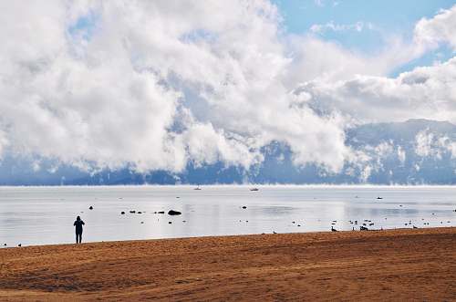 ocean silhouette photo of a person facing body of water water