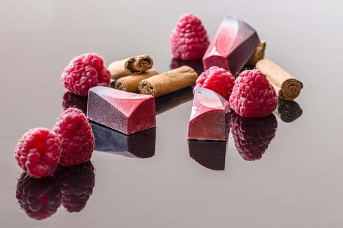 food red raspberries and chocolate sticks raspberry