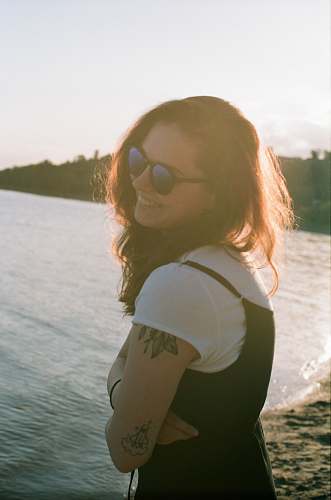 clothing smiling woman staidness on shore ukraine