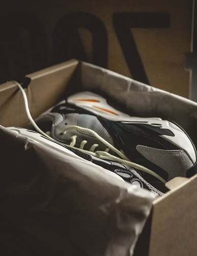 cardboard gray and black adidas Yeezy boost 700 sneaker carton