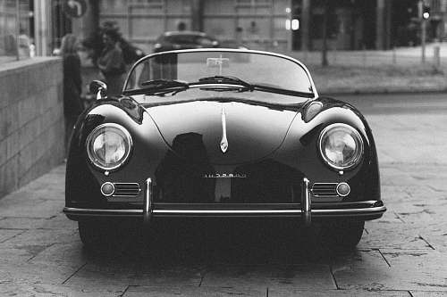 automobile grayscale photography of convertible car black-and-white