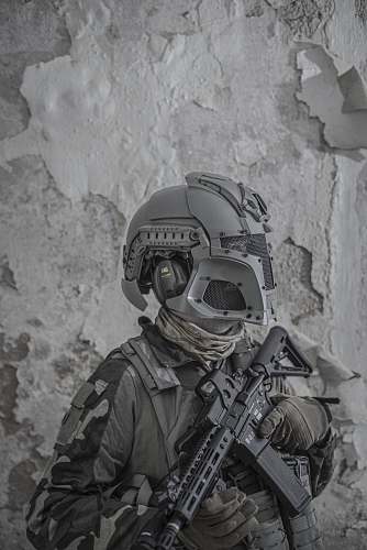 apparel grayscale photography of soldier black-and-white