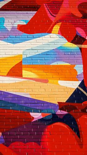 art multicolored mural painting brick