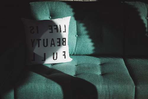 shadow white and black Life is beautifull throw pillow on top of sofa beauty