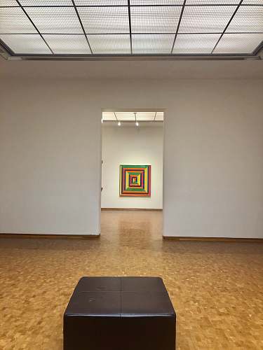 floor black ottoman near white wall museum ludwig