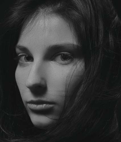 face woman face black-and-white