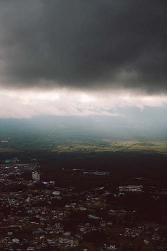 nature storm clouds above city outdoors