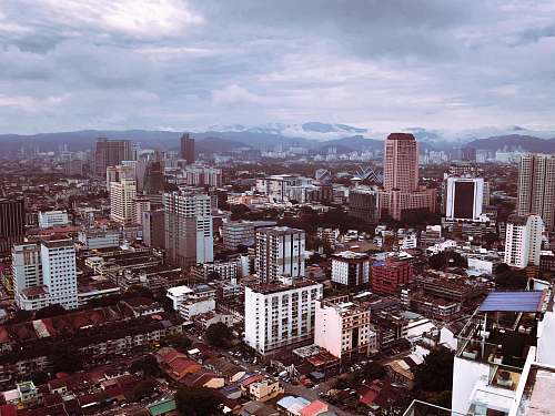 landscape aerial photograph of city outdoors