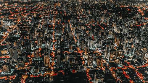 landscape aerial photography of city during nighttime outdoors