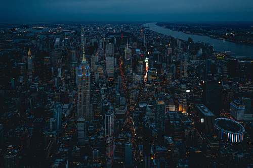 landscape New York City during night outdoors