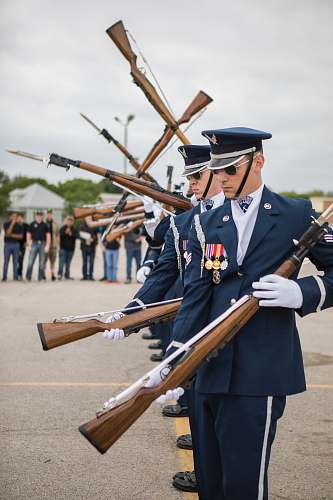 human closeup photo of officer's holding guns people