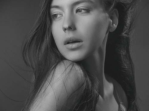 black-and-white woman's face face