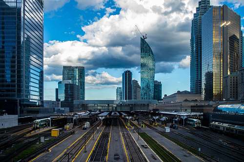train city during daytime transportation