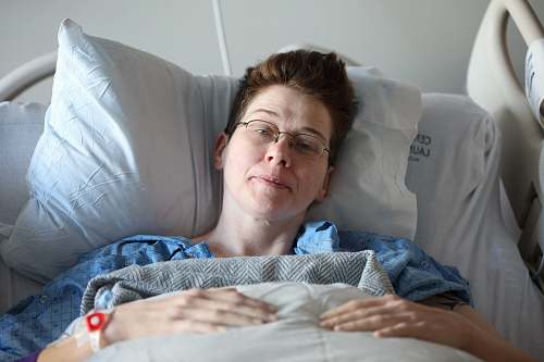  woman lying on bed 