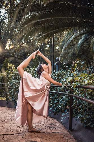 clothing woman doing exercise evening dress