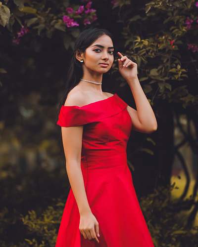 clothing woman wearing red dress robe