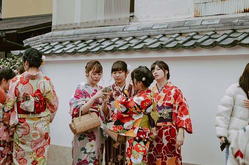clothing women wearing kimono fashion