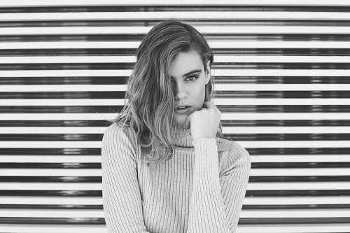 people grayscaled photo of woman portrait