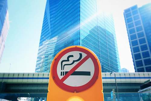 city no cigarette signage sign