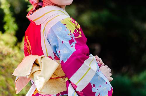 apparel woman in multicolored dress robe
