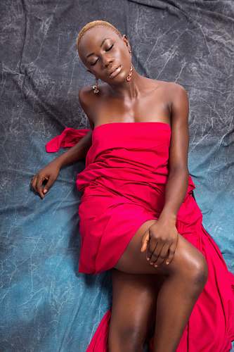 gown woman in red tube dress clothing