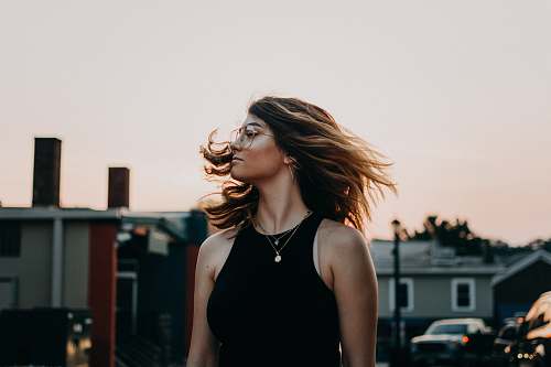 person woman waving hes hair human