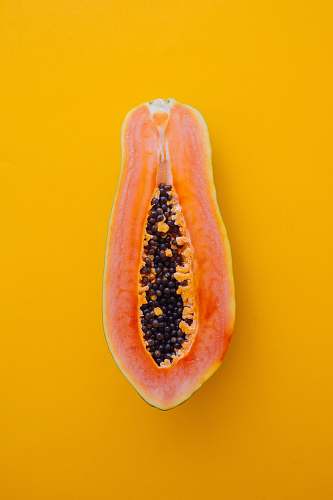 fruit orange sliced papaya papaya