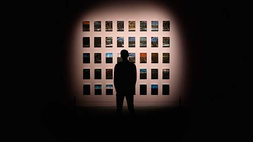 person silhouette of person standing in front of the picture silhouette