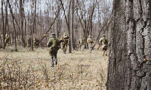 person soldiers walking near trees military