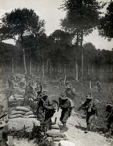 person World War 1 charging a trench military