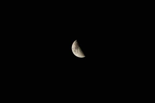 outdoors half moon at night astronomy