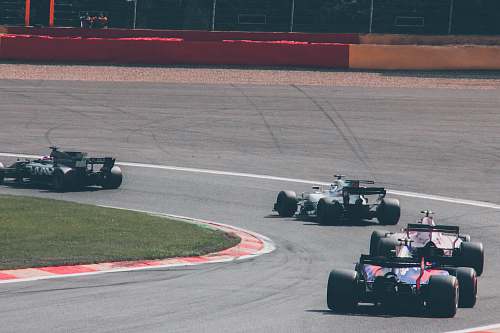 automobile three racing black go-karts car