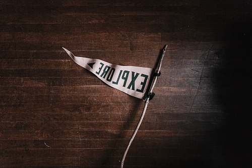 explore white Explore flag sign