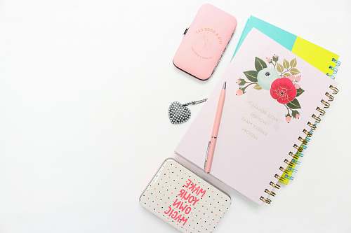 notebook pink notepad with metal cases pen