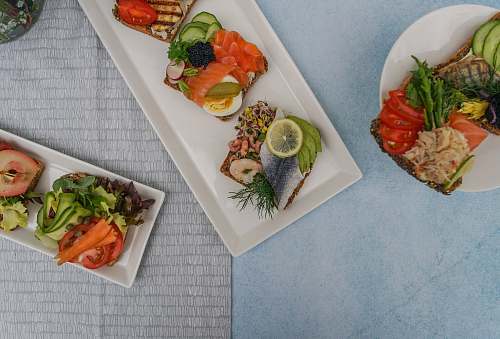 meal sliced foods on plate london