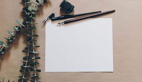 blank white printer paper beside pens paper