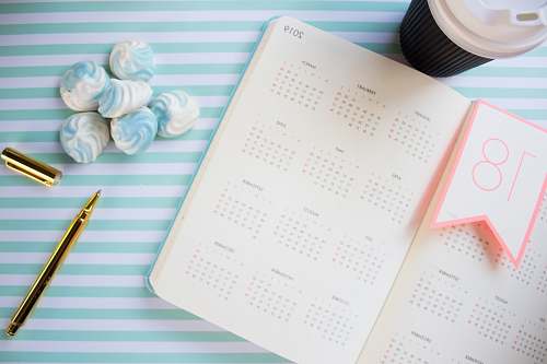 calendar 2019 calendar on white and teal surface text