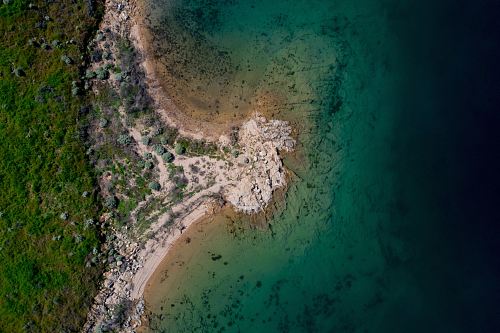 aerial photography of body of water