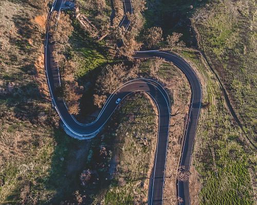 aerial photography of grey road during daytime