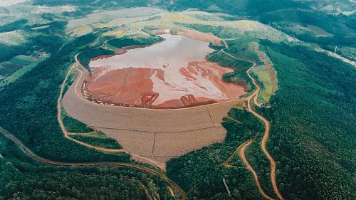 aerial photography of mountain