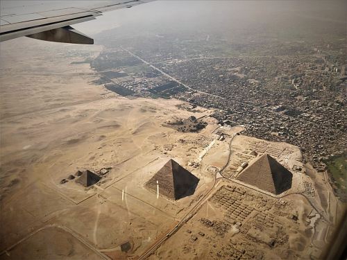 aerial photography of pyramids of Egypt