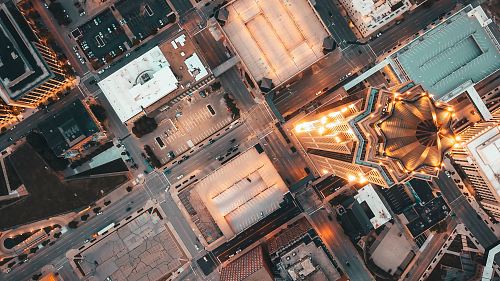 aerial view of buildings