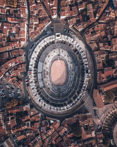 aerial view of stadium during daytime