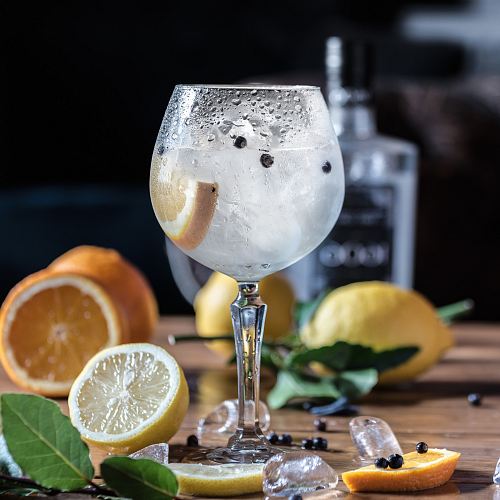 clear glass goblet