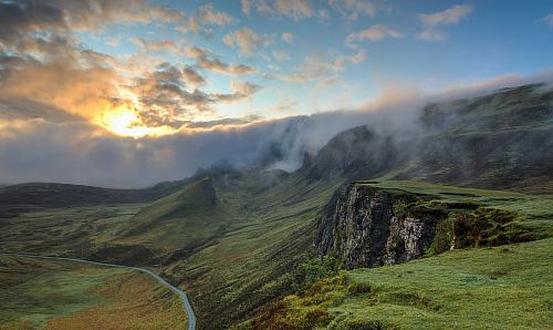 foggy mountain summit