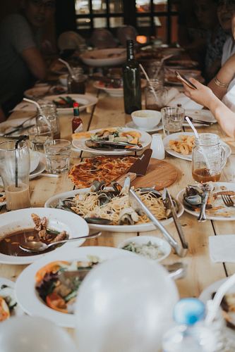 food serve on table