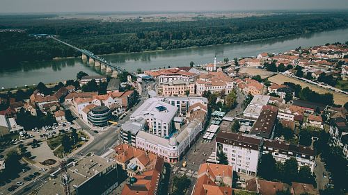 high-angle view of buildings